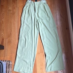 Mint green work trousers